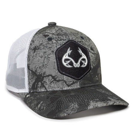 Realtree WAV3 Hat Mirage Grey White Camo Silicone Patch