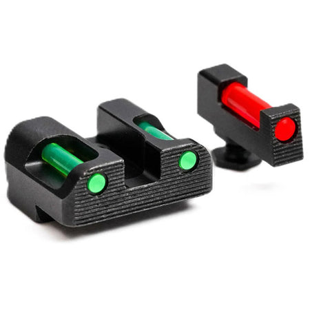Glock 9mm/.40 S&W TSF TAC Fiber Optic Iron Sight Set - QPQ Nitride Steel