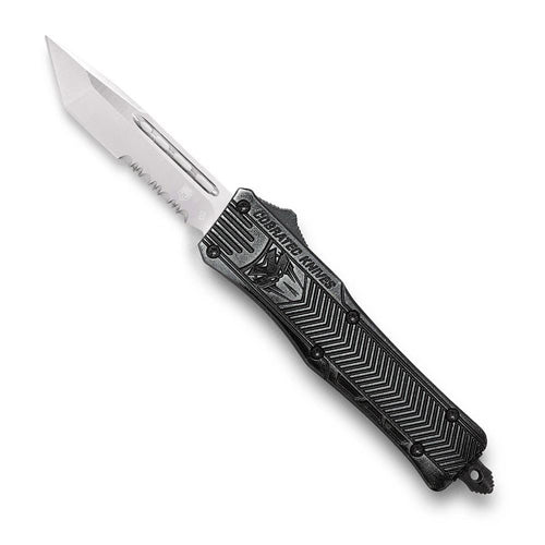 CobraTec CTK-1 Small Dual Action OTF Tanto Serrated Stonewash Knife