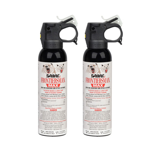 SABRE Frontiersman MAX Bear Mountain Lion Defense Spray 2 x 7.9 Oz Combo Pack
