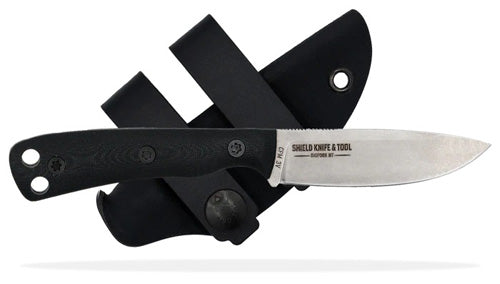 Ascent Mini Knife Stone Washed Black G10 Handle Montana Made