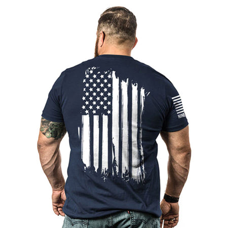 Nine Line Men's America United Flag Tee Shirt Navy Large