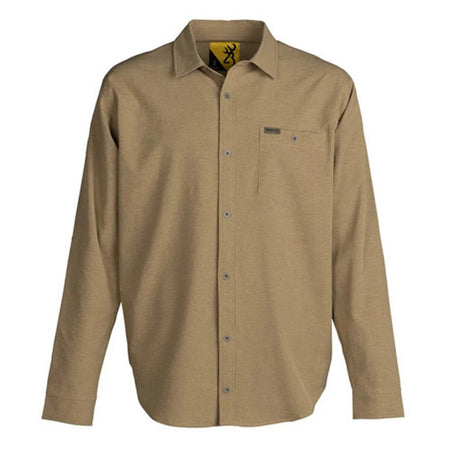 Browning Breathable Polyester Button Down Shirt Tan XL