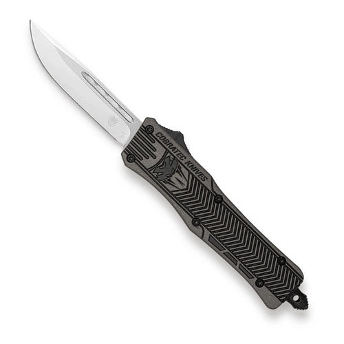 CobraTec CTK-1 Medium Tungsten w/ Graphite Black OTF Drop Point Knife Non-Serrated
