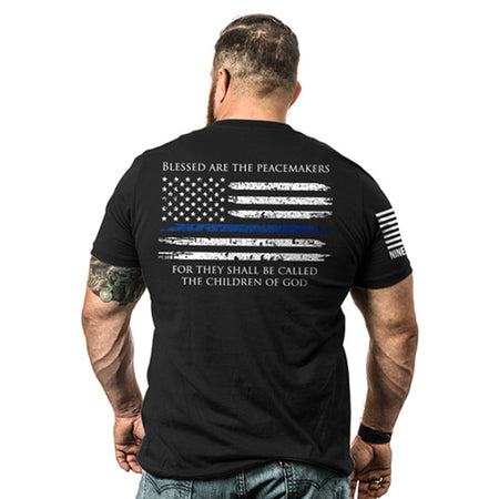 Thin Blue Line Men's Graphic Shirt Black Small by Nine Line