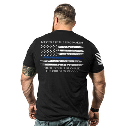 Thin Blue Line Men's Graphic Shirt Black Small by Nine Line