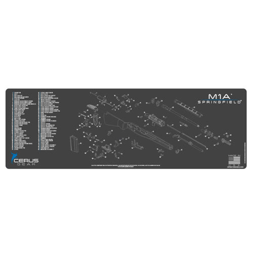 Springfield M1A Parts Diagram Schematic Cleaning Mat Gray