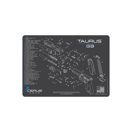 Taurus G3 Cleaning Mat with Schematic - Charcoal Gray