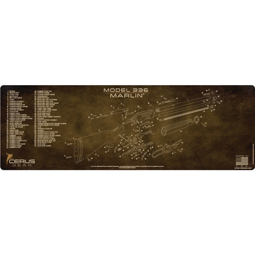 Marlin 336 Armorer Schematic Cleaning Mat in Vintage Brown