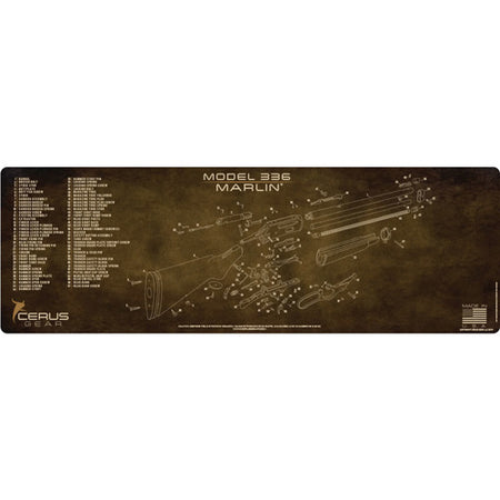 Marlin 336 Armorer Schematic Cleaning Mat in Vintage Brown