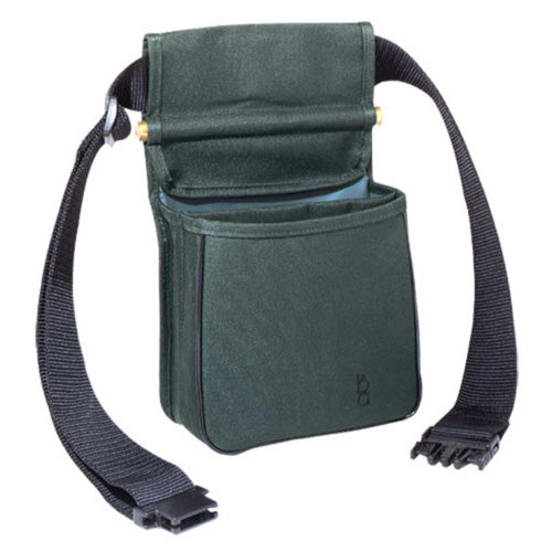 419T Divided Shell Pouch Green Rip Stop Nylon with Web Belt