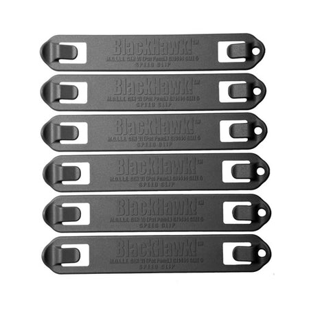 6-Pack MOLLE Speed Clips 9 Inch Black STRIKE Platform Compatible
