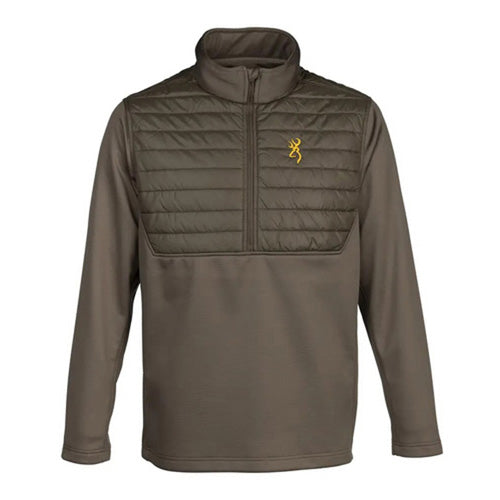 XL Major Brown Hybrid Zip Shirt Big Game Waterfowl PrimaLoft RISE Grid Fleece
