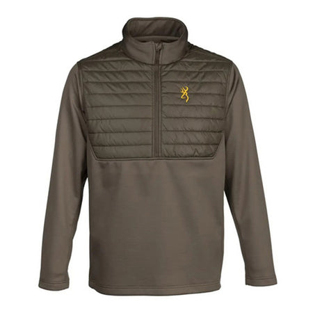 XL Major Brown Hybrid Zip Shirt Big Game Waterfowl PrimaLoft RISE Grid Fleece