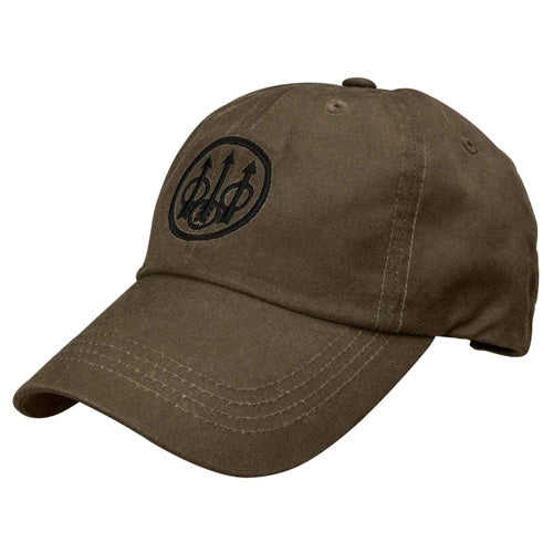 Beretta Sandstone Waxed Cotton Cap with Trident Logo