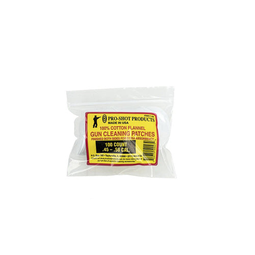 .45-.48 Caliber Black Powder 100ct Cotton Flannel Firearm Bore Cleaning Patches