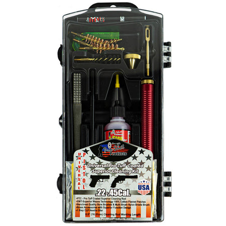 Black Coated Rod Universal Pistol Cleaning Kit Multi-Cal