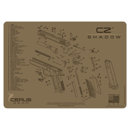 CZ Shadow 2 Coyote ProMat Handgun Schematic Mat 12x17