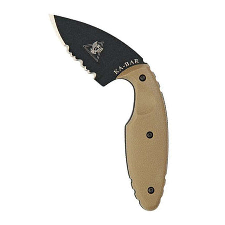 KA-BAR TDI 2-5/16in Serrated Fixed Blade Last Option Knife Hard Coyote CBRN Clip