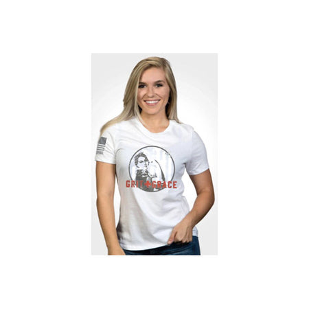 Women's Relaxed Fit Grit and Grace Graphic T-Shirt White XL