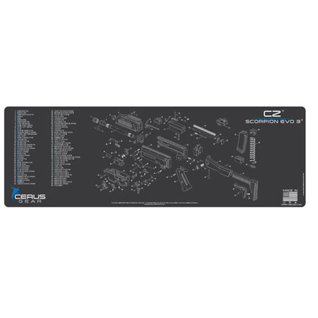 CZ Scorpion EVO SBR Parts Diagram Cleaning Mat Gray