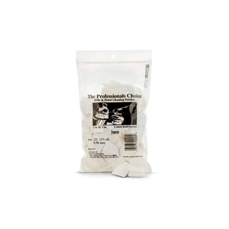 White Cotton Knit 1x1 Square Patches .22/.223/5.56 Cal 1000 Per Pack