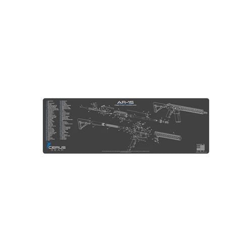 AR-15 Free Float Handguard Parts Diagram Cleaning Mat Gray
