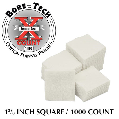 Bore Tech 1 3/8 Inch Square Firearm Cleaning Patches - Bag of 1000