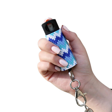 Bling It On Mosaic Rhinestone 1/2 Oz Pepper Spray Keychain Guard Dog