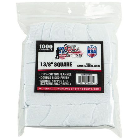 1-3/8 Inch Square Cotton Flannel Rifle Cleaning Patches, 1000-Count Bag