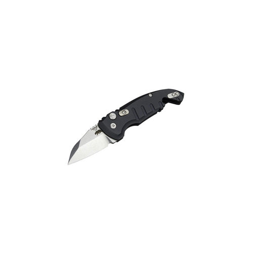Microtech A01-Microswitch Auto Knife Wharncliffe 1.95in Tumbled Blade Black CF Frame