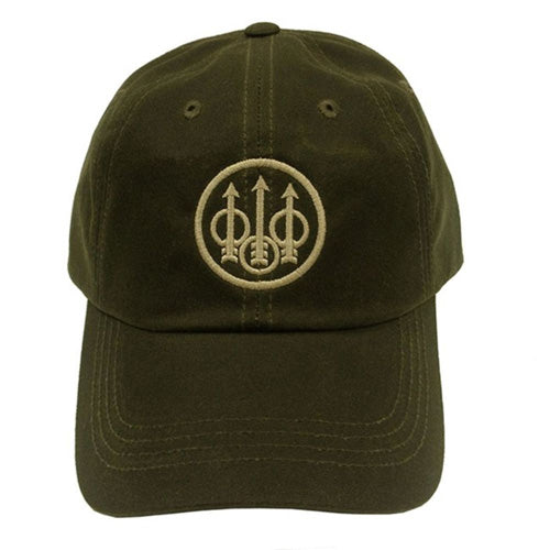 Beretta Waxed Cotton Olive Cap with Trident Logo