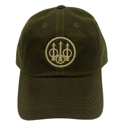 Beretta Waxed Cotton Olive Cap with Trident Logo