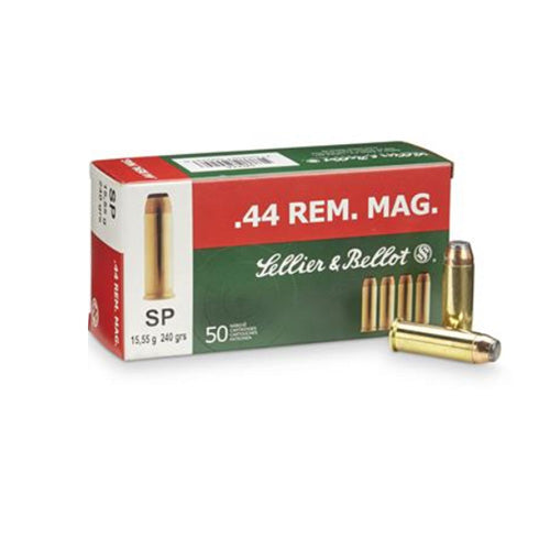 Sellier and Bellot  .44 Magnum 240 grain Semi Jacketed Soft Point ammunition