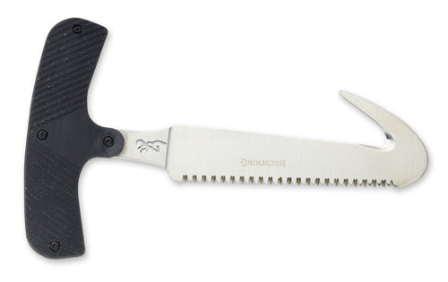 Game Reaper Black 3.75in Guthook Saw Hunting Knife with Nylon Sheath