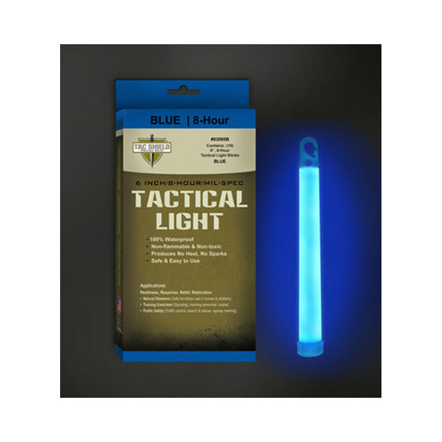 TACSHIELD Tactical 6-Inch Blue Light Sticks 10 Pack 8 Hour Waterproof