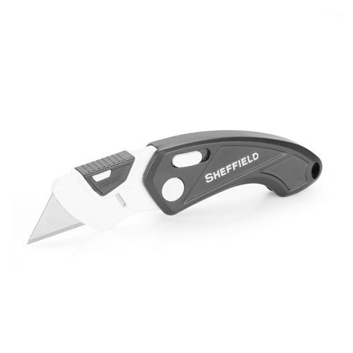Sheffield Gadget Folding Utility Knife Lock Back Quick Blade Change Plastic Handle