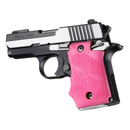 SIG P938 Ambi Rubber Grip Pink Finger Grooves Hogue OverMolded
