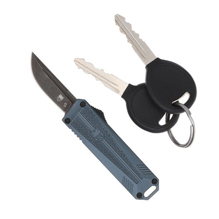 CobraTec California OTF Grey Drop Point Non-Serrated Pocket Knife