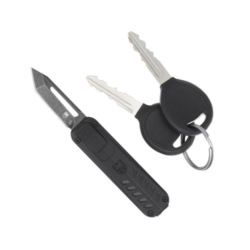 CobraTec California OTF Black Tanto Non-Serrated Side-Retraction Knife