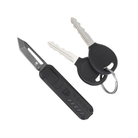 CobraTec California OTF Black Tanto Non-Serrated Side-Retraction Knife