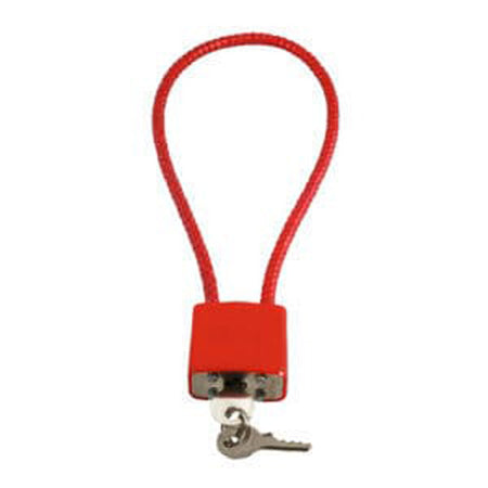 CA DOJ Approved Red 15-Inch Cable Lock for Pistols Rifles and Shotguns