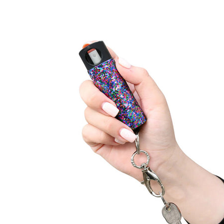 Bling It On Amethyst Rhinestone 1/2 Oz Pepper Spray Keychain Guard Dog