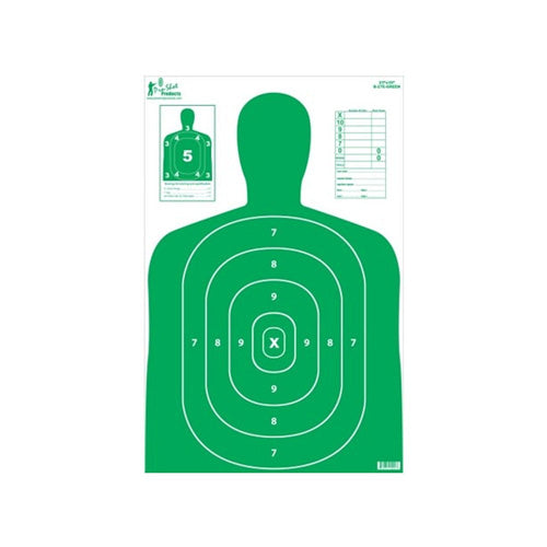 B27-E Silhouette Shooting Target Green 23 x 35 Inch Pack of 5