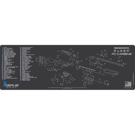 Ruger PC Carbine Parts Diagram Rifle Cleaning Mat Gray