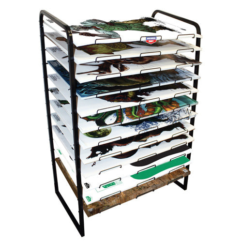 Empty 12-Shelf Range Target Display Rack Sized for 23" x 35" Paper Targets