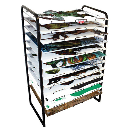 Empty 12-Shelf Range Target Display Rack Sized for 23" x 35" Paper Targets