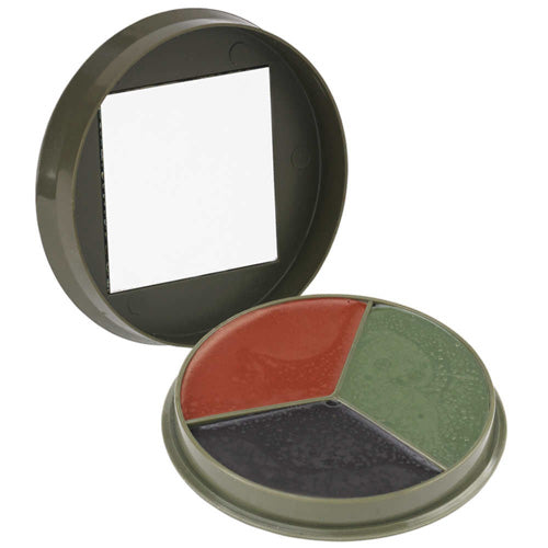 Camcon 3-Color Camo Cream Compact - Non-Glare Olive Black Brown with Mirror