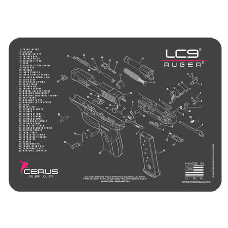 Ruger LC9 Pink ProMat Schematic Handgun Mat 12x17 Inch