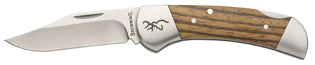 Browning Sage Creek Small Fold Knife Lock-Back Clip Point Blade Zebra Wood Handle